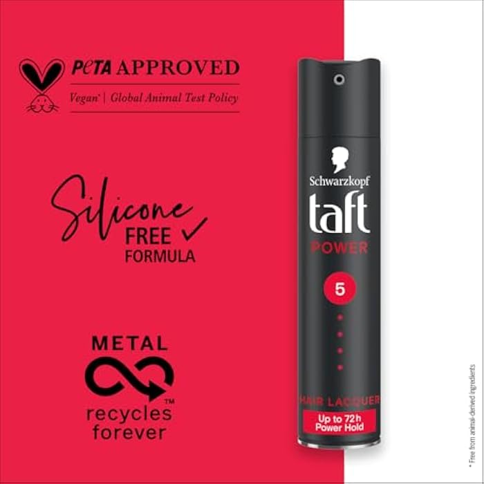 Taft Lacquer Black Hair Spray, 250 ml - Image 4